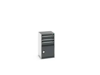ladekast HxBxD 900x525x525mm 3laden RAL7035 front RAL7016 - 8