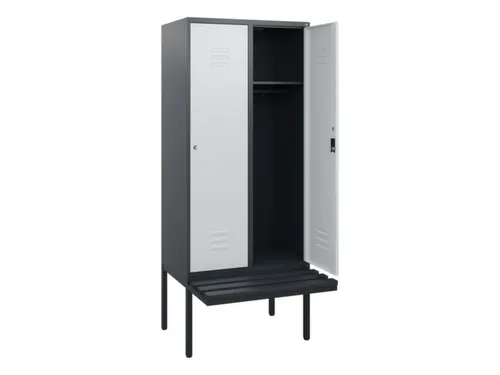 locker met bank,HxBxD 1950x800x815mm,2vak,vak B 400mm,cil.-slot