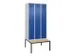 locker met bank,voor scheiding van kleding,HxBxD 2120x900x815mm,3vak