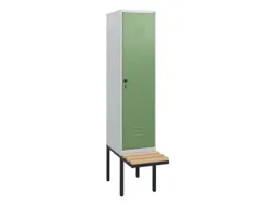 locker met bank,HxBxD 1950x400x815mm,1vak,vak B 400mm,draaigrendel
