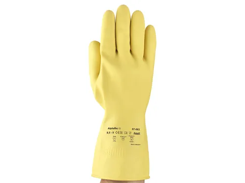 Ansell AlphaTec 87-063 Gevlokte handschoen Geel maat 9