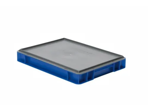 Euronorm-stapelbak 7l 75x400x300mm Wanden/bodem Gesloten Blauw