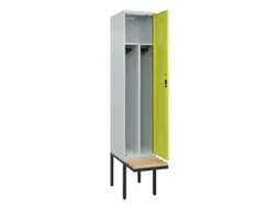 locker met bank,voor scheiding van kleding,HxBxD 2120x400x815mm,1vak