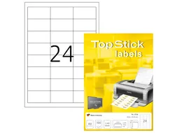 Etiketten universele labels A4 permanent 64,6x33,8mm Wit 2400 stuks