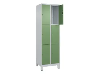 lockerkast,HxBxD 1950x600x500mm,2x3vakken,vak B 300mm,cil.-slot,voeten - 1