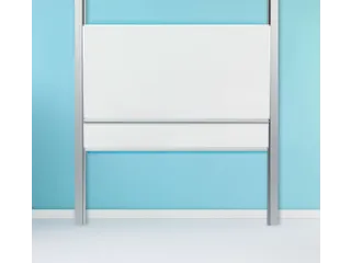 Schoolbord Dubbelvlaksbord 120x250cm Verstelbaar Kolom Wit Emaille - 2