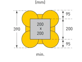 zuilbescherming,HxBxD 1000x390-890x390-890mm,op maat te snijden,PE - 10