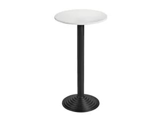 Statafel Gietijzer H 110cm Blad Ø 60cm Lichtgrijs Onderstel Zwart - 2