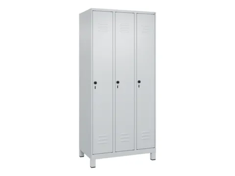 locker,HxBxD 1950x900x500mm,3vak,vak B 300mm,draaigrendel,voeten