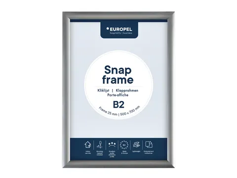 Europel Kliklijst Premium B2 50x70cm 25mm Zilver