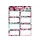 Boeketiket Pink Mint Retro pak 24 etiketten