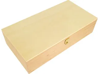 Tekendoos 24x12.5x6cm ongelakt beukenhout 3 vakken - 1