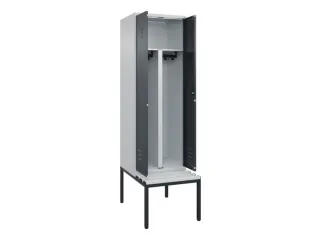 PBM-locker met bank,HxBxD 2120x600x815mm,2vak,vak B 300mm,cil.-slot - 2