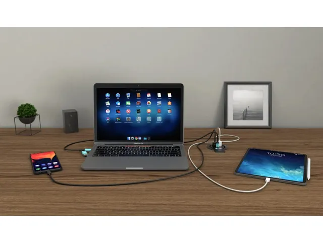 Built-in Desktop Fast Charger, USB-C PD 3.0 + 3x USB 3.0 QC3.0, 96 W