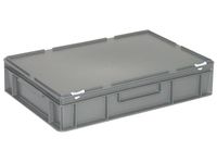 Euronorm Stapelkrat Pe Hxlxb 130X600X400Mm 23L Met Deksel Grijs