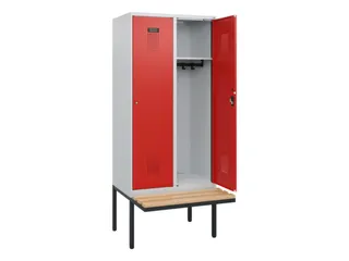 locker met bank,HxBxD 1950x800x815mm,2vak,vak B 400mm,cilinderslot - 1