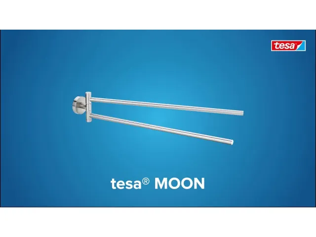 Handdoekhouder Tesa Moon 40303 RVS look zelfklevend met 2 armen
