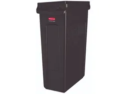 Rubbermaid Afvalbak Slim Jim Vented met luchtsleuven 87liter Zwart
