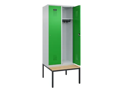 locker met bank,HxBxD 2120x800x815mm,2vak,vak B 400mm,cilinderslot