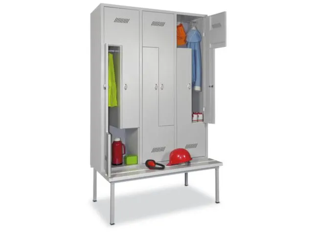 Z-garderobekast,HxBxD 2100x1200x800mm,RAL7035,front RAL5010