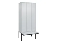 locker met bank,HxBxD 2120x900x815mm,3vak,vak B 300mm,cil.-slot