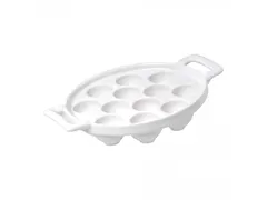 Slakkenschaaltje Porselein Wit 12 vaks met grepen