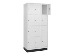 lockerkast,HxBxD 1950x900x500mm,3x4vakken,vak B 300mm,cil.-slot,sokkel