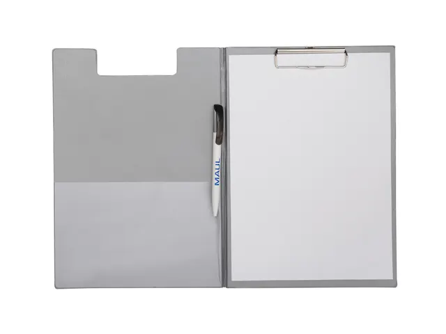 Klembordmap MAUL A4 staand met penlus PVC zilvergrijs