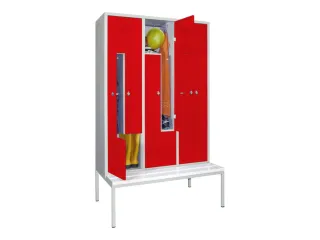 Z-garderobekast,HxBxD 2100x1200x800mm,RAL7035,front RAL3000 - 2