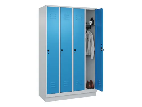 locker,HxBxD 1950x1200x500mm,4vak,vak B 300mm,draaigrendel,sokkel