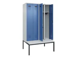 locker met bank,voor scheiding van kleding,HxBxD 2120x1200x815mm,4vak