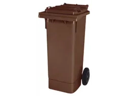 Vuilcontainer PE 80 liter HxBxD 930x448x530mm met wielen bruin