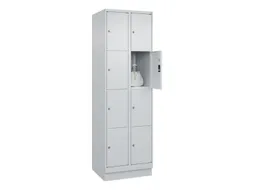 lockerkast,HxBxD 1950x600x500mm,2x4vakken,vak B 300mm,cil.-slot,sokkel