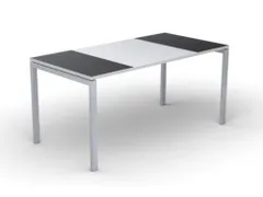 bureau HxBxD 750x1400x800mm blad zwart/wit rechthoekig 4-voeten wit