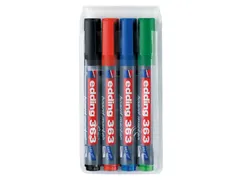 Viltstift Edding 363 Whiteboard Beitel Assorti 1-5mm Etui à 4st