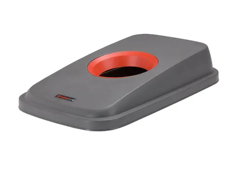 Afvalbak Selecto Basic deksel blik Grijs Rood