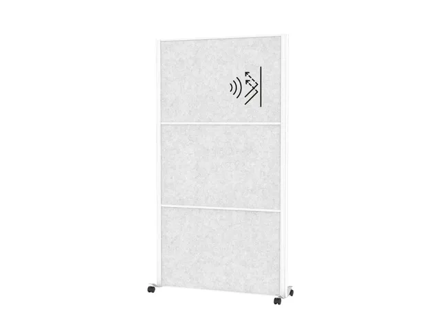 MAULconnecto scheidingswand 3x Lichtgrijs Mobiel Frame Wit