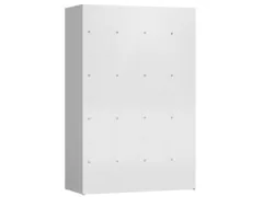 Lockerkast 1800x1185x500mm 4x4 vakken cilinderslot, sokkel, RAL9003