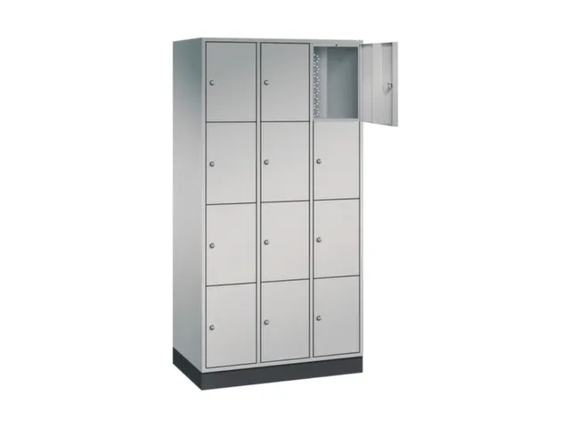 lockerkast,HxBxD 1950x920x500mm,3x4vakken,cil.-slot,sokkel