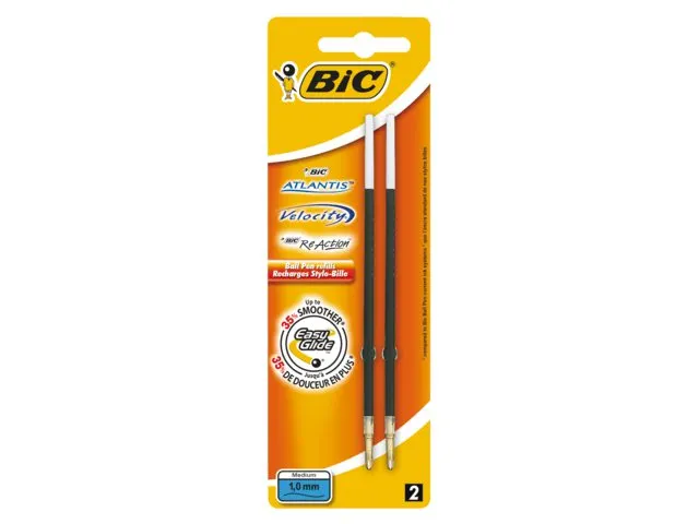 Recharge Stylo bille BIC pour divers stylos Medium noir blister 2 piè