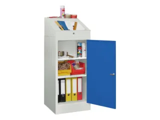 Lessenaarkast 1095/1270x 500x 500mm 2legborden Ral7035 Front Ral5010 - 2