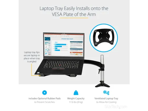 Laptop Arm Bureausteun voor laptop of Monitor tot 34 inch