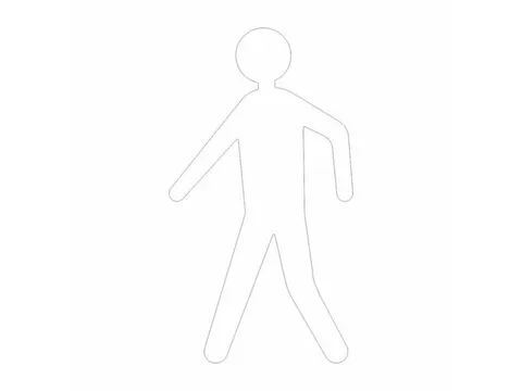 plaksymbool,voetganger,markering HxB 600x330mm,wit