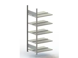 Inhaakstelling Aanbouwveld 1850x756x636mm 5Legborden 80kg Ral7035