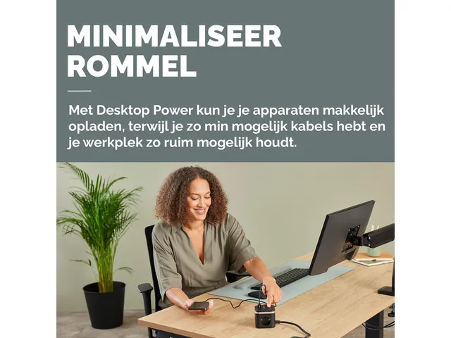 Stekkerblok Fellowes Power Cube F 3-voudig 1xUSB-A 2xUSB-C 2m zwart