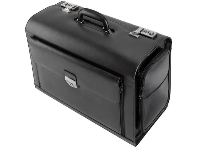 pilotenkoffer Alassio Verona echt leder zwart