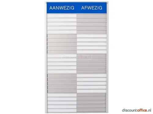 In-uit Bord 20 Namen Aluminium Aan/afwezigheidsbord