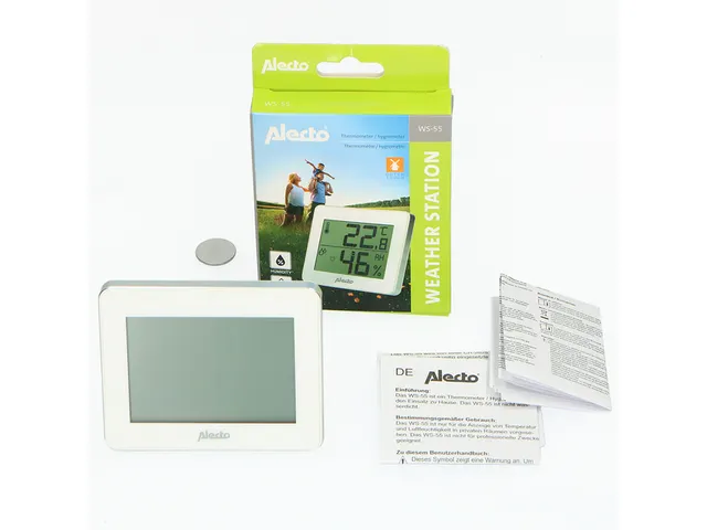 Thermometer hygrometer Alecto WS-55 wit - zilver