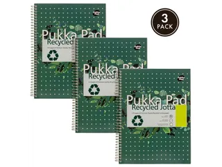 Collegeblok Pukka Pad Jotta Recycled A4 lijn 4-gaats 110pag 80gr groen - 1