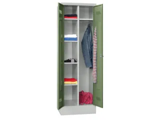 kleding-/wasgoedkast,HxBxD 1850x600x500mm,RAL7035,front RAL6011 - 2